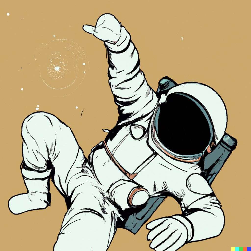 an astronaut, comic book illustration, toon style